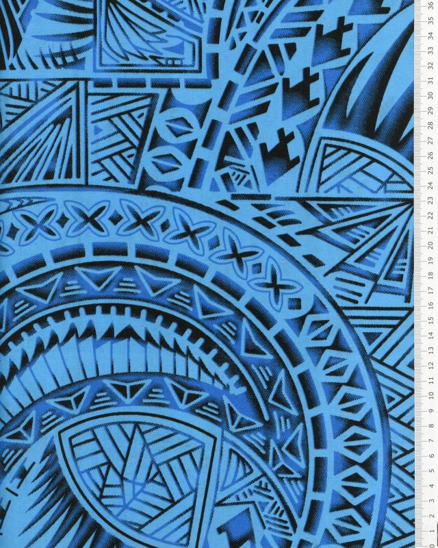 Polynesian fabric AERO Turquoise Blue - Tissushop